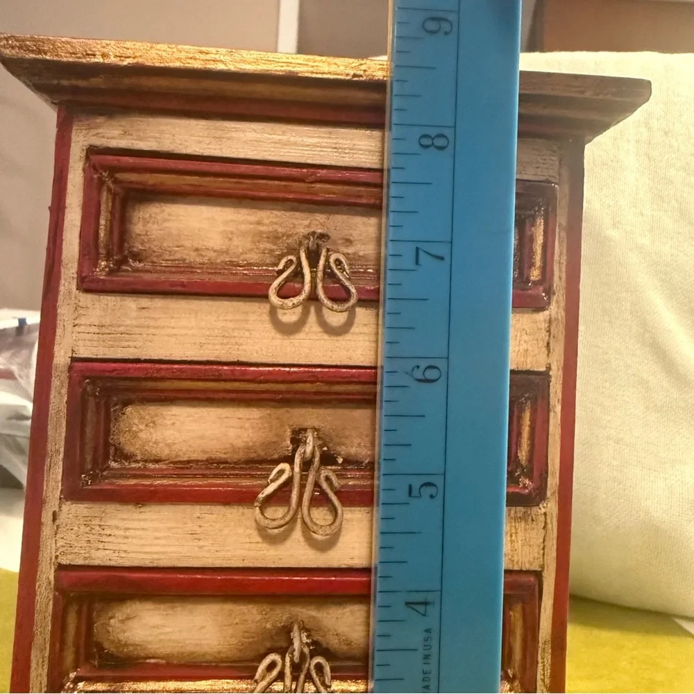 Handcrafted Wooden Jewelry Box with Floral Design
